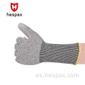 Hespax Anti-corte Nivel 5 Gloves PU Resistente a la abrasión